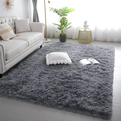 Vista 20 de KICHOWUA - Tapete grueso y esponjoso de 3 x 5 pies, color negro, ultrasuave, lavable, antideslizante, acogedor y peludo, para sala, dormitorio