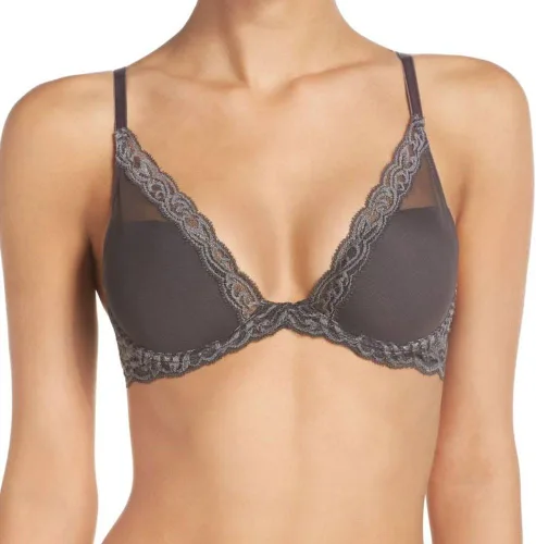 Vista 15 de Natori - Sujetador de encaje para mujer con inmersión, diseño de plumas Cafe