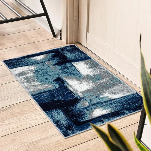 Vista 21 de Luxe Weavers - Alfombra abstracta, Lagos Collection 7558, color azul claro
