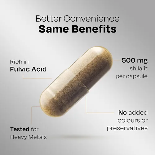 Vista 6 de Auric Shilajit/Shilajeet Energy 60 Cápsulas Shilajit puro probado en laboratorio