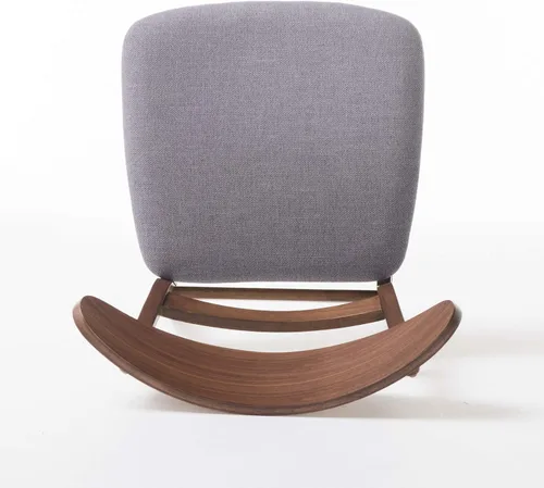 Vista 7 de Christopher Knight Home Idalia - Juego de comedor rectangular de patas curvas, juego de 5 piezas, nogal natural y gris oscuro