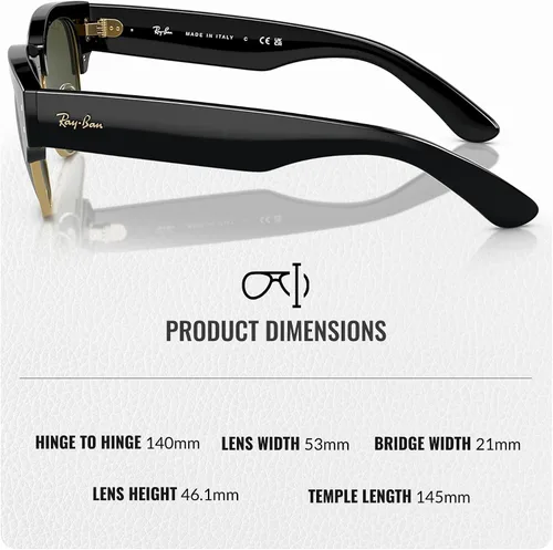 Vista 5 de Ray-Ban RB0316S MEGA CLUBMASTER Square Shaped Sunglasses for Men & Women with Official RAYBAN Eyewear Kit