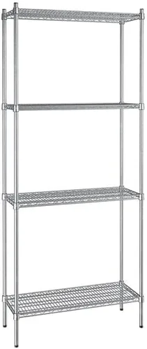Vista 132 de Kit de 4 estantes de epoxi verde NSF de 21 x 72 pulgadas con postes de 86 pulgadas, estantería de almacenamiento resistente, kit de estantería