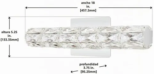 Vista 7 de Keighley - Barra de luz LED de cristal cromado de 18 pulgadas