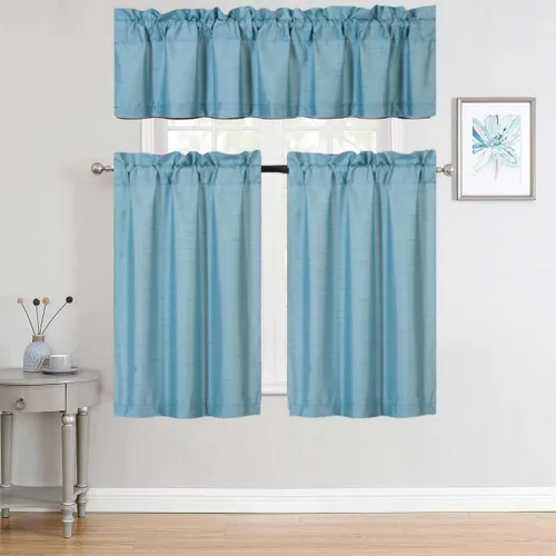 Vista 2 de Versátil juego de 3 piezas con bolsillo para barra, panel de ventana pequeña, con forro de espuma, cortina opaca (K3) (negro)