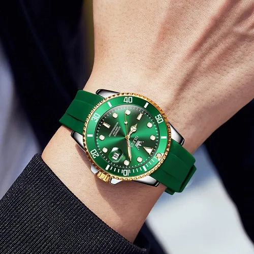 Vista 3 de Reloj automático de viento automático para hombre, reloj de lujo de acero inoxidable con fecha, reloj clásico impermeable con bisel giratorio