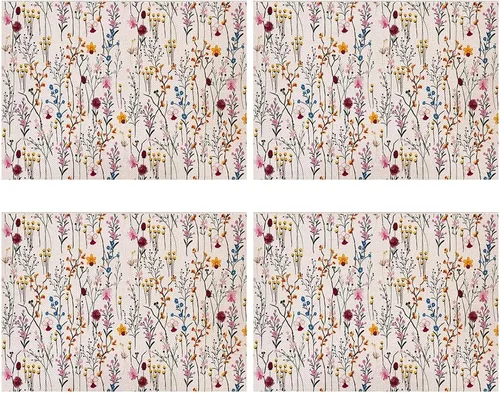 Vista 7 de Camino de mesa de flores silvestres en acuarela, decoración de mesa de comedor de cocina y vacaciones de verano para decoración del hogar, 13 x 90