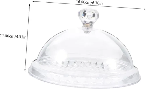 Vista 7 de UPKOCH Soporte transparente para tartas de polipropileno con tapa, tapa de cúpula, 12 "x 12