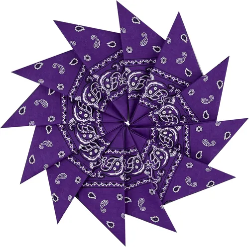 Vista 16 de Junvena Bandanas de algodón, 12 paquetes de 22 x 22 pulgadas, pañuelo unisex impreso de doble cara
