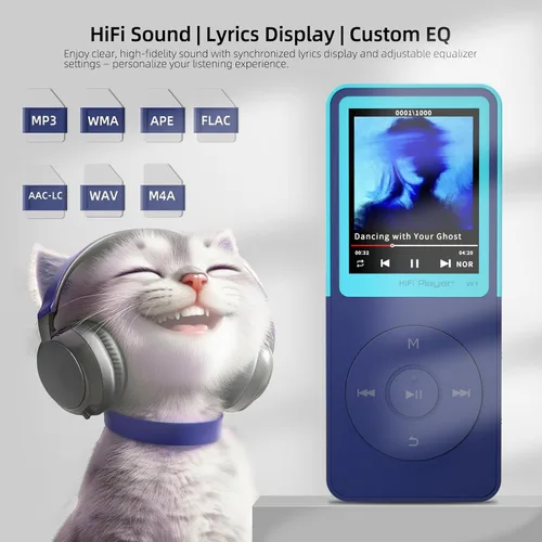 Vista 2 de Reproductor de MP3 con Bluetooth, reproductor de música portátil, reproductor de música MP3 Bluetooth con radio FM, grabadora, libro electrónico