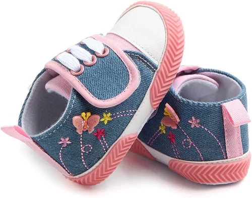 Vista 5 de OAISNIT - Zapatos de lona para bebé, zapatillas de deporte para niños y niñas suaves y antideslizantes para cuna