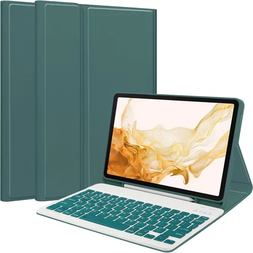Vista 33 de Funda de teclado para Samsung Galaxy Tab S6 Lite de 10.4 pulgadas 2024/2022/2020, funda protectora Magentic con soporte para S-Pen y teclado Negro