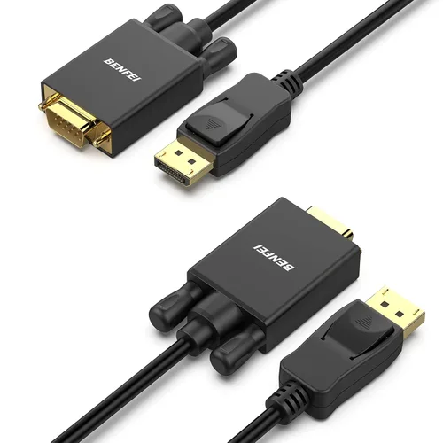 Vista 10 de Adaptador de DisplayPort a VGA, Benfei DP DisplayPort a VGA, cable de 6 pies, macho a macho chapado en oro compatible con Lenovo, Dell, HP, ASUS