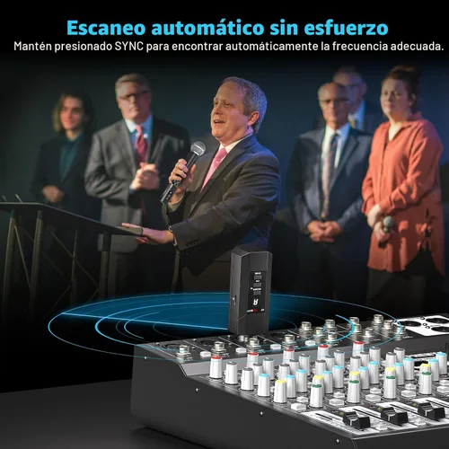 Vista 3 de Phenyx Pro Auto Scan Plug-on XLR transmisor inalámbrico receptor sistema PTU-X 16 UHF Frequencies, Wired-to-Wireless Setup,Dynamic & Condenser