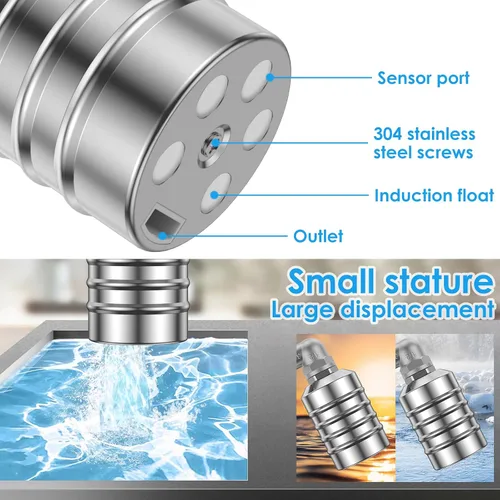Vista 9 de Válvula de flotador de control de nivel de agua 304 Acero inoxidable Totalmente automática Mini válvula de bola flotante Apagado automático Tanque