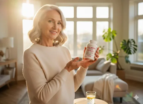 Vista 3 de Okian Cápsulas complejas multi de los péptidos del colágeno con la biotina, vitamina C, péptido hidrolizado de la proteína