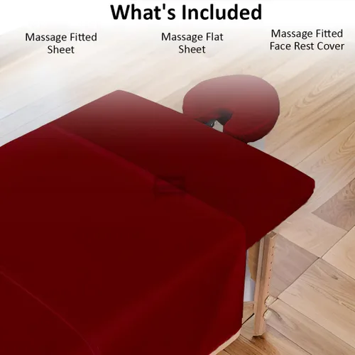 Vista 3 de Cottingon Juego de sábanas de 3 piezas para mesa de masaje, 100% microfibra cepillada de alta calidad, ultraligero, sin arrugas, funda de cama