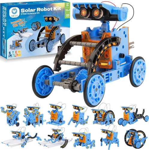 Vista 10 de Sillbird Kit de construcción de robot solar 12 en 1, regalo STEM para niños 12in1-azul gris