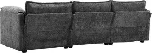 Vista 7 de Sofá modular convertible de 112.2 pulgadas, moderno sofá de nube en forma de L de mediados de siglo con otomana para sala de estar, dormitorio