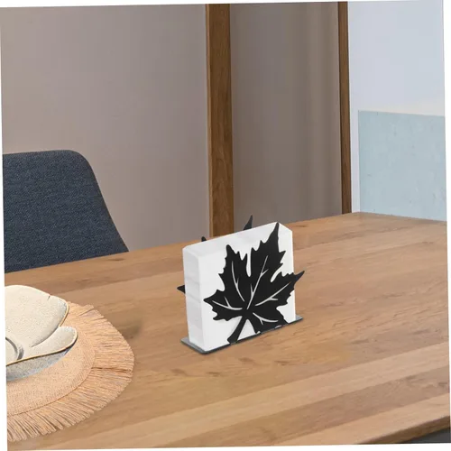 Vista 9 de HOMSFOU decoración de mesa de comedor decoración de Navidad decoración del hogar soporte de toalla de papel negro Soporte de servilleta vertical