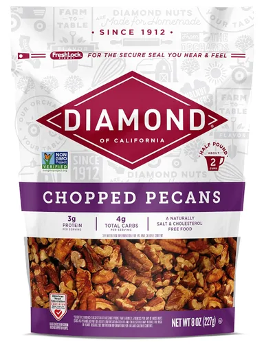 Vista 17 de Nueces pecanas picadas Diamond of California 8 oz
