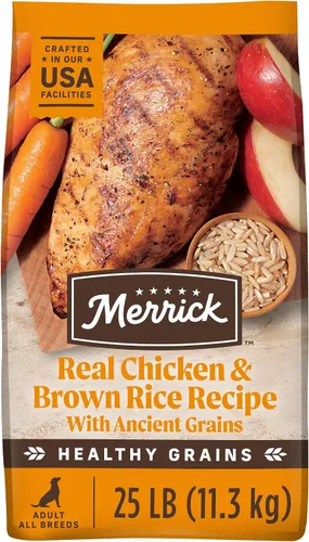 Vista 14 de Merrick Healthy Grains - Alimento seco prémium para perros adultos, croquetas saludables y naturales con pollo y arroz integral, bolsa de 4.0 libras