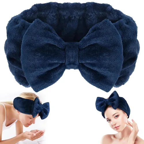 Vista 20 de Shintop Diadema de Spa, Diadema de Maquillaje de Vellón Coral Suave con Lindo Lazo, Banda Elástica para el Cabello para Lavar la Cara, Cuidado