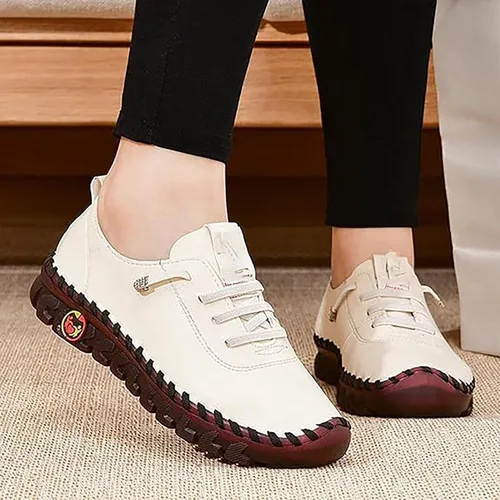Vista 4 de Ortho Stride Plus Zapatos para mujer, zapatos ortopédicos suaves, zapatos planos antideslizantes de cabeza redonda, zapatos planos de cuero suave