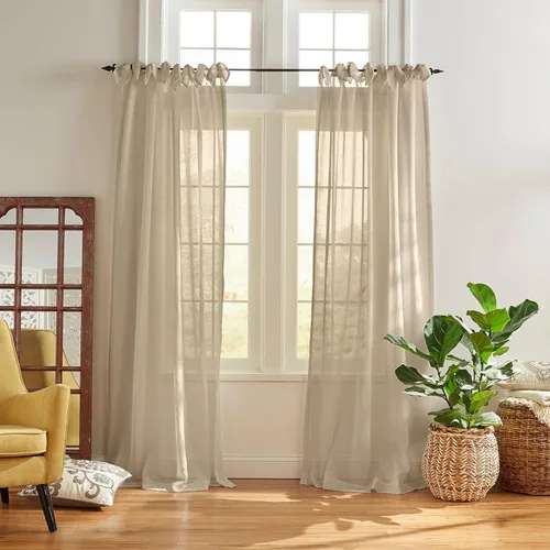 Vista 9 de Elrene Home Fashions - Panel de cortina de ventana con nudo superior transparente de Viena, 52 x 84 pulgadas (1 panel), azul grisáceo