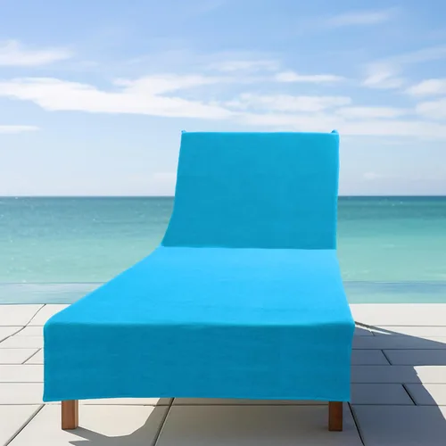 Vista 5 de COTTON CRAFT Funda para sillón de piscina - Paquete de 2 - Aqua Oversized 32 inch Wide x 82 inch Long & 7 inch Pocket Beach Chaise Cover - Soft