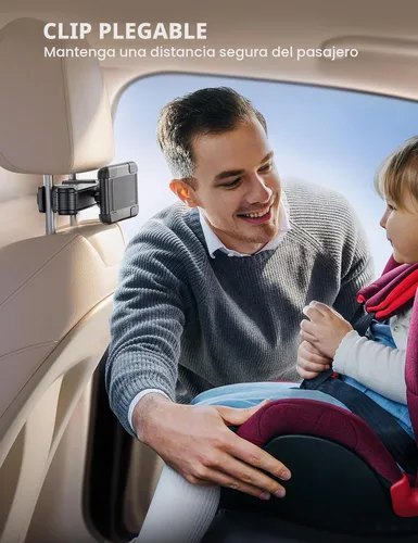 Vista 4 de Lamicall Soporte para Tableta de Reposacabezas de Coche - [Bloqueable] [Compatible con Fundas Gruesas] [Clip Plegable] Soporte para Tableta