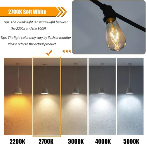 Vista 3 de [Usado] winsaLED Bombillas LED equivalentes a 25 W, 2700 K, color blanco suave, no regulables, ST19 de 2 W, bombillas Edison LED con base E26, 90