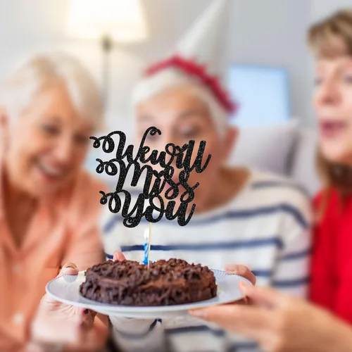 Vista 6 de 1 paquete de decoración para tartas con purpurina de corazón de buena suerte para cambio de trabajo, despedida de jubilación, graduación, temática