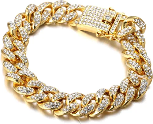 Vista 5 de Halukakah Cadena de oro para hombre The Royal Iced Out 140.787 in 18k oro real de 18 quilates, oro blanco platino, oro rosa, oro rodio, chapado