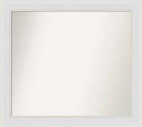Vista 273 de Amanti Art Espejo de baño blanco para sobre el fregadero, 24 x 26 pulgadas, espejo rectangular blanco y blanco, marco de madera contemporáneo