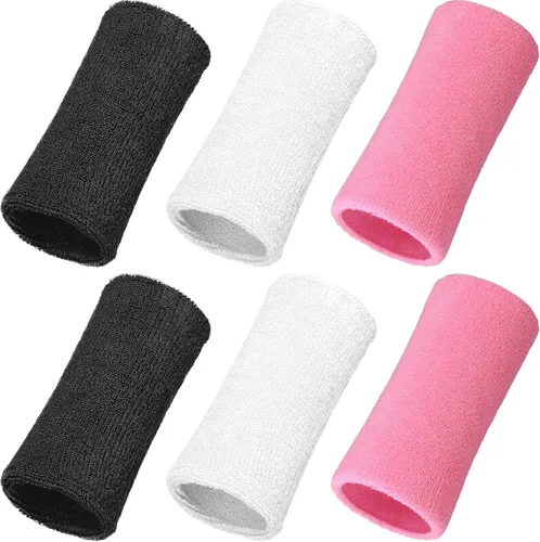 Vista 6 de WILLBOND Bandas de sudor de muñeca de 6 pulgadas para hombres y mujeres, elásticas, atléticas, largas, absorbentes, para baloncesto, tenis, correr