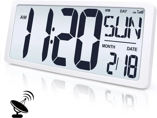 Vista 16 de TXL Reloj de pared digital grande de 14.2 pulgadas, funciona con pilas, reloj digital con pantalla grande con día, fecha y temperatura, reloj
