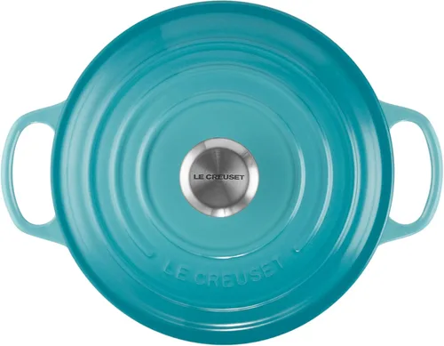 Vista 2 de Le Creuset Horno Sauteuse Signature de hierro fundido esmaltado, 3.5 cuartos, Caribe