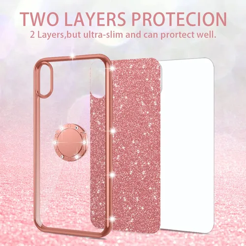Vista 3 de nancheng Bonita funda para teléfono con purpurina para Motorola Moto G 5G 2023, funda de lujo brillante de TPU suave, antiarañazos, anticaídas