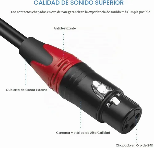 Vista 2 de Cable de parche divisor Y XLR hembra a RCA dual, cable de interconexión estéreo de audio XLR hembra a 2 conectores RCA/Phono no balanceado - 3.3