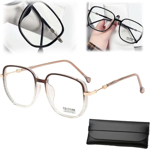 Vista 12 de Lentes de lectura portátiles a la moda para mujer, anti luz azul, cuadrados, con bloqueo de luz azul, portátiles ultraligeros (negro, 0)
