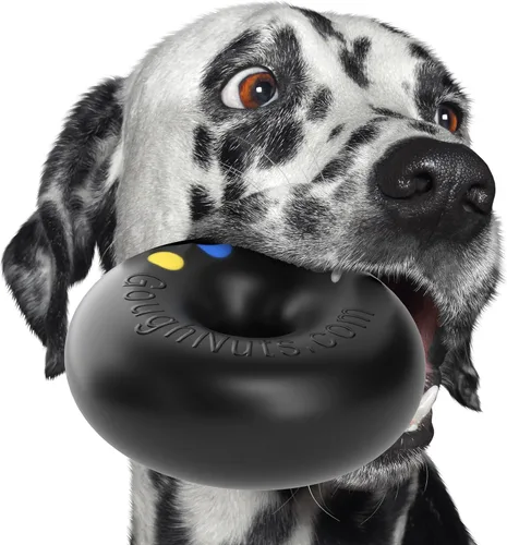 Vista 16 de Goughnuts - Juguete de goma para morder para perros Med.75, verde, anillo