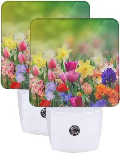 Vista 25 de Ouqiuwa Juego de 2 luces nocturnas enchufables para Navidad, rojo, invierno, feliz año nuevo, LED, sensor de movimiento, lámpara para dormitorio