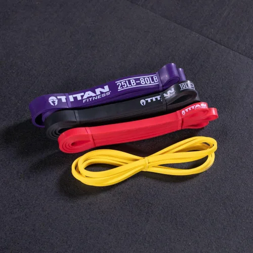 Vista 2 de Titan Fitness Bandas de látex ligeras de 41 pulgadas, bandas de dominadas, juego de bandas de resistencia para entrenamientos, fitness