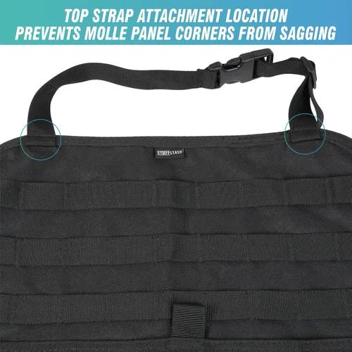 Vista 3 de STUFFSTASH Organizador táctico de respaldo de asiento de vehículo, organizador de panel Molle, bolsas de almacenamiento con 5 bolsas Molle