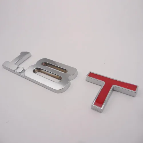 Vista 2 de Manso Cromo Rojo 1.8T Trasero Trasero Emblema Emblema Etiqueta Adhesivo Logo Adhesivo para Audi VW Golf