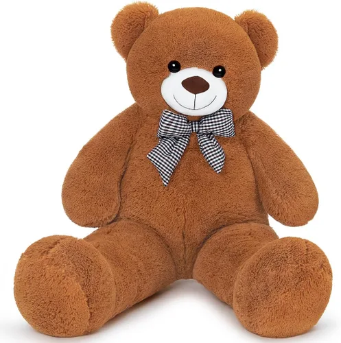 Vista 10 de Oso de peluche gigante de 47", enormes animales de peluche suaves, peluches suaves de 4 pies, gran oso de regalo para niños, novia, día de San Crema