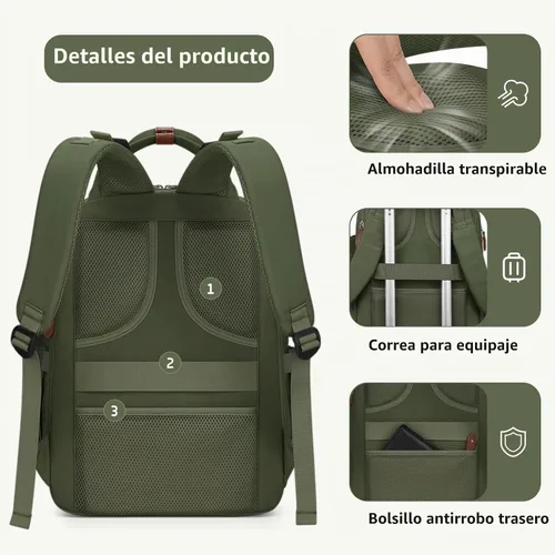 Vista 3 de Maelstrom Mochila para pañales, 30L verde militar