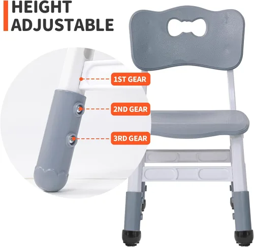 Vista 4 de UNICOO Silla para niños, silla de aula para niños adecuada para el aula familiar, preescolar, guardería, sala de juegos, silla infantil de altura