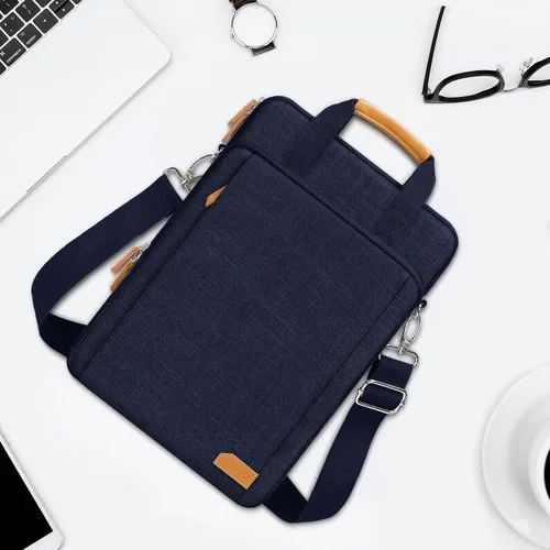 Vista 3 de MOSISO 360 Protective Laptop Bag, Computer Bag, Laptop Shoulder Bag with Trolley Sleeve&Front Pockets